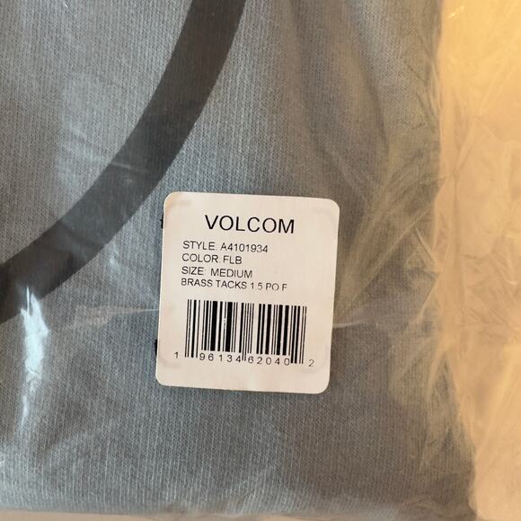 NWT Volcom Men’s Brass Tacks 1.5 Pullover Hoodie Size M Blue Skater Grunge - Picture 9 of 9